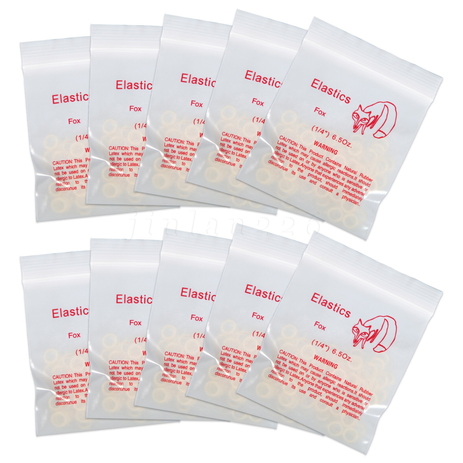 1000pcs Dental Orthodontic Elastics Fox Bands Rabbit Force 6.5 OZ,1/4" 10 bags