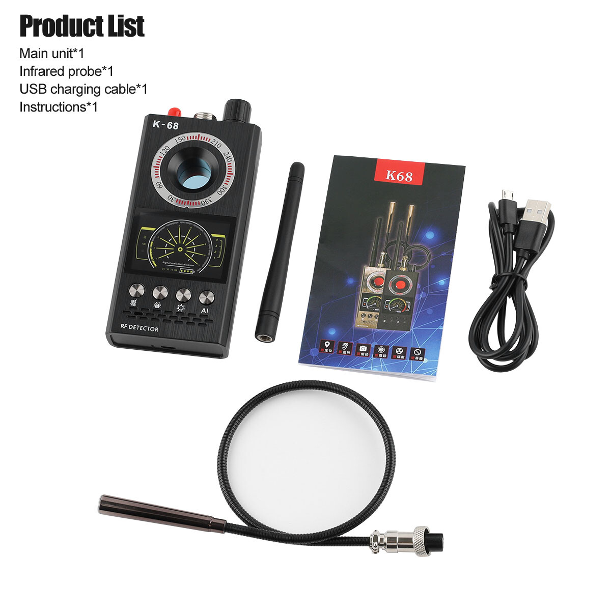 Anti-Spy Camera Wireless RF Detector GSM Bug GPS Tracker Finder Scanner Device *