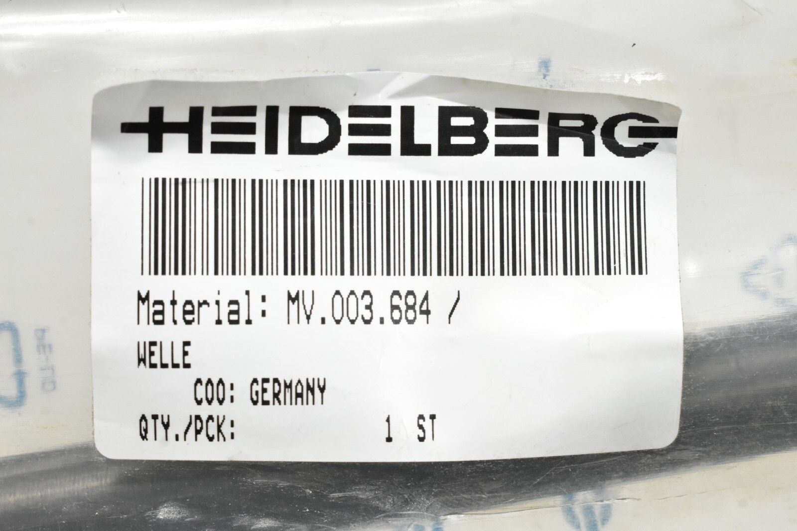 Heidelberg MV.003.684 Shaft NOS