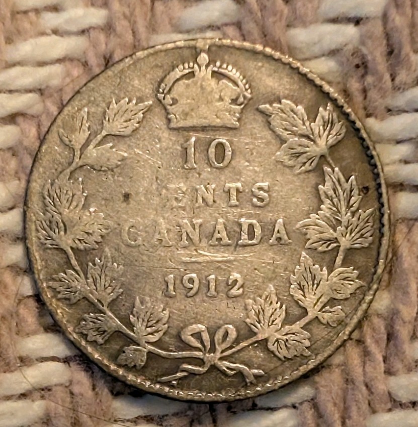 1912 Canada Silver 5 Cents G+ .925 Silver