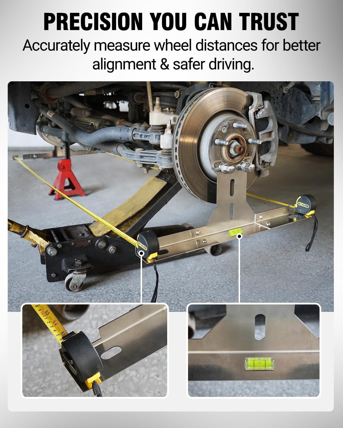 Effortless Wheel Alignment Tool – Stainless Steel Plates for DIY Toe Adjustments