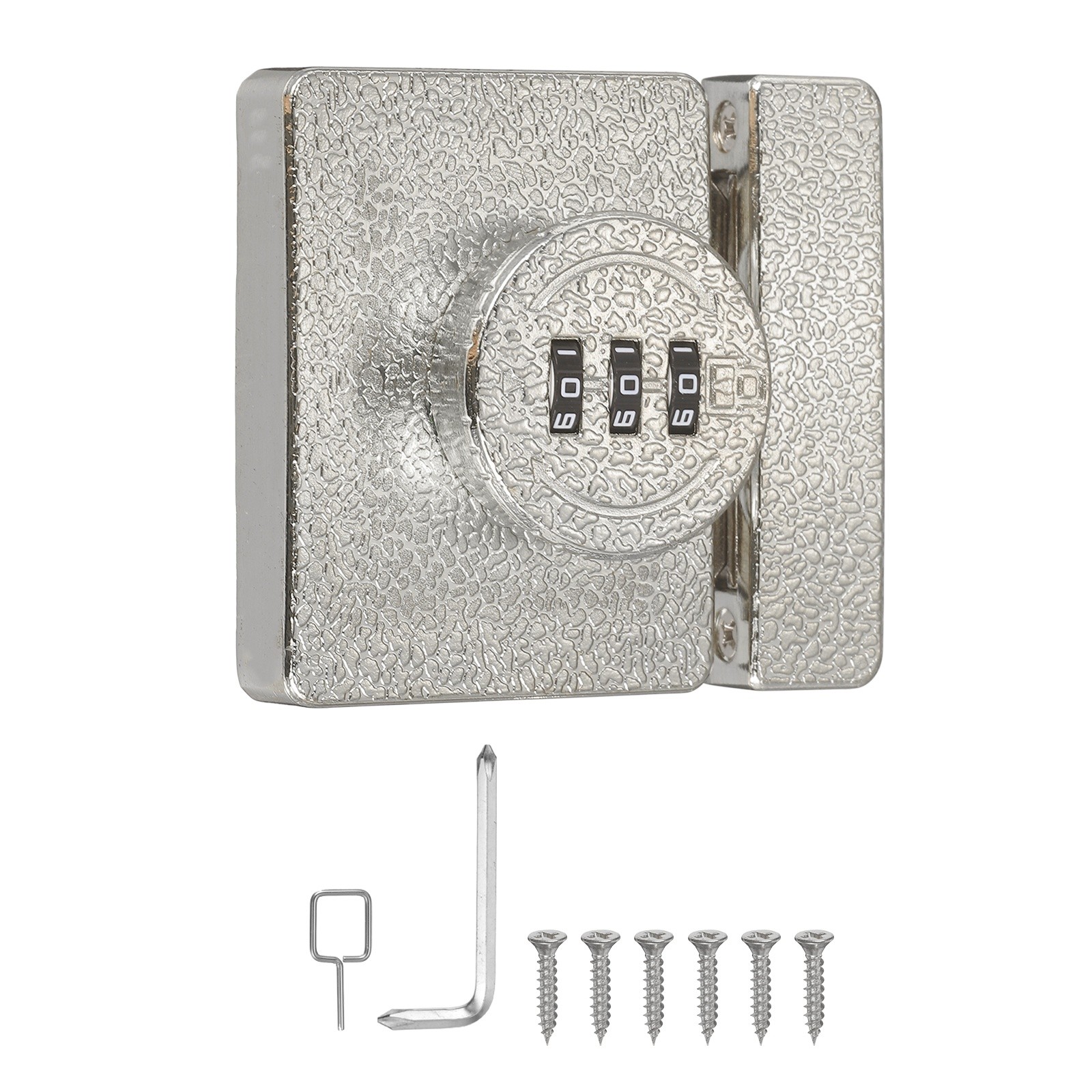 Combination Cabinet Lock 3 Digit Keyless Password Rotary Hasp Locks Silver