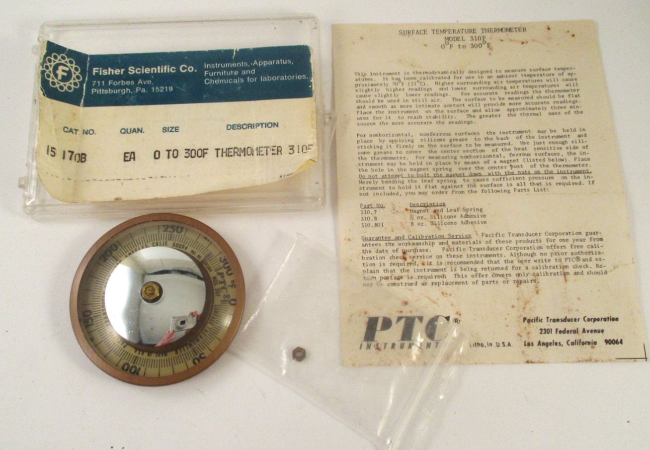 Vintage FISHER SCIENTIFIC SURFACE TEMPERATURE THERMOMETER MODEL 310F