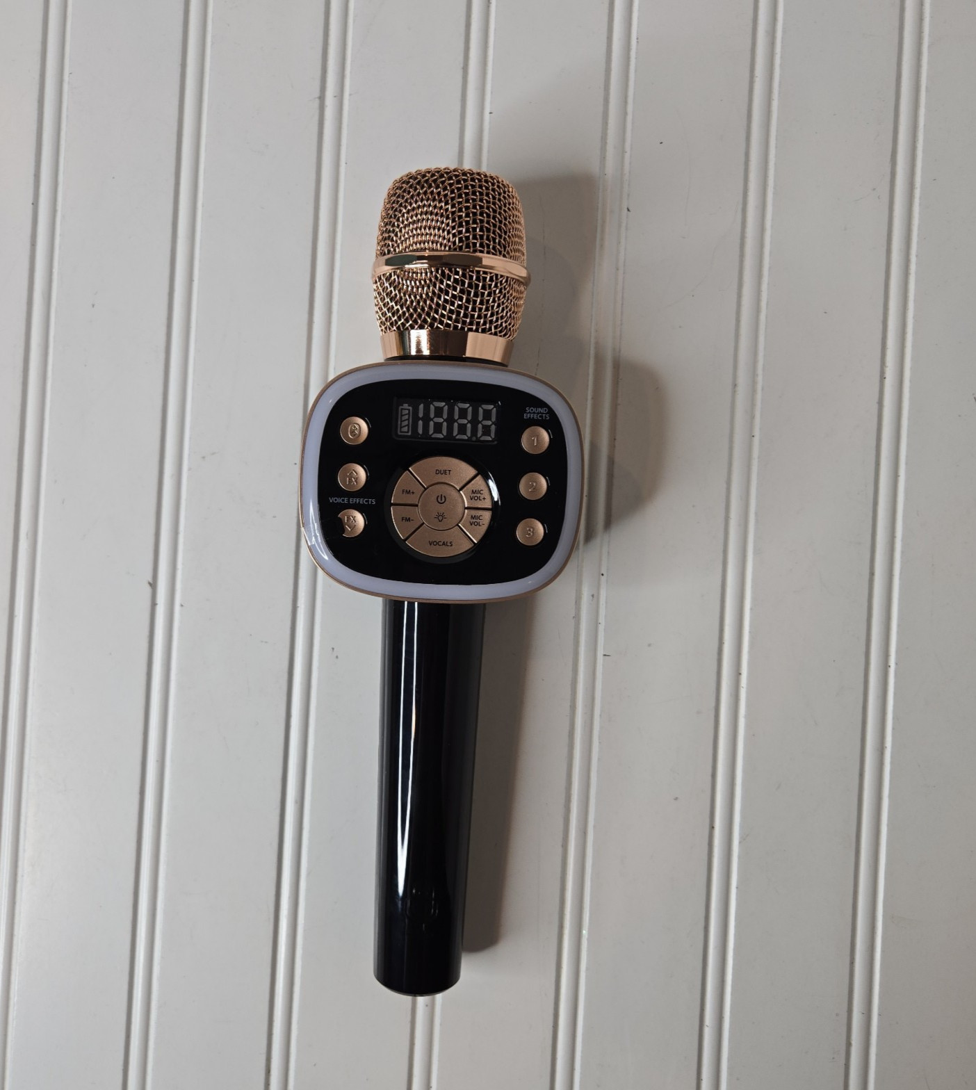 Singing Machine Karaoke Mic 2.0 Wireless & Bluetooth Microphone- Black/Gold