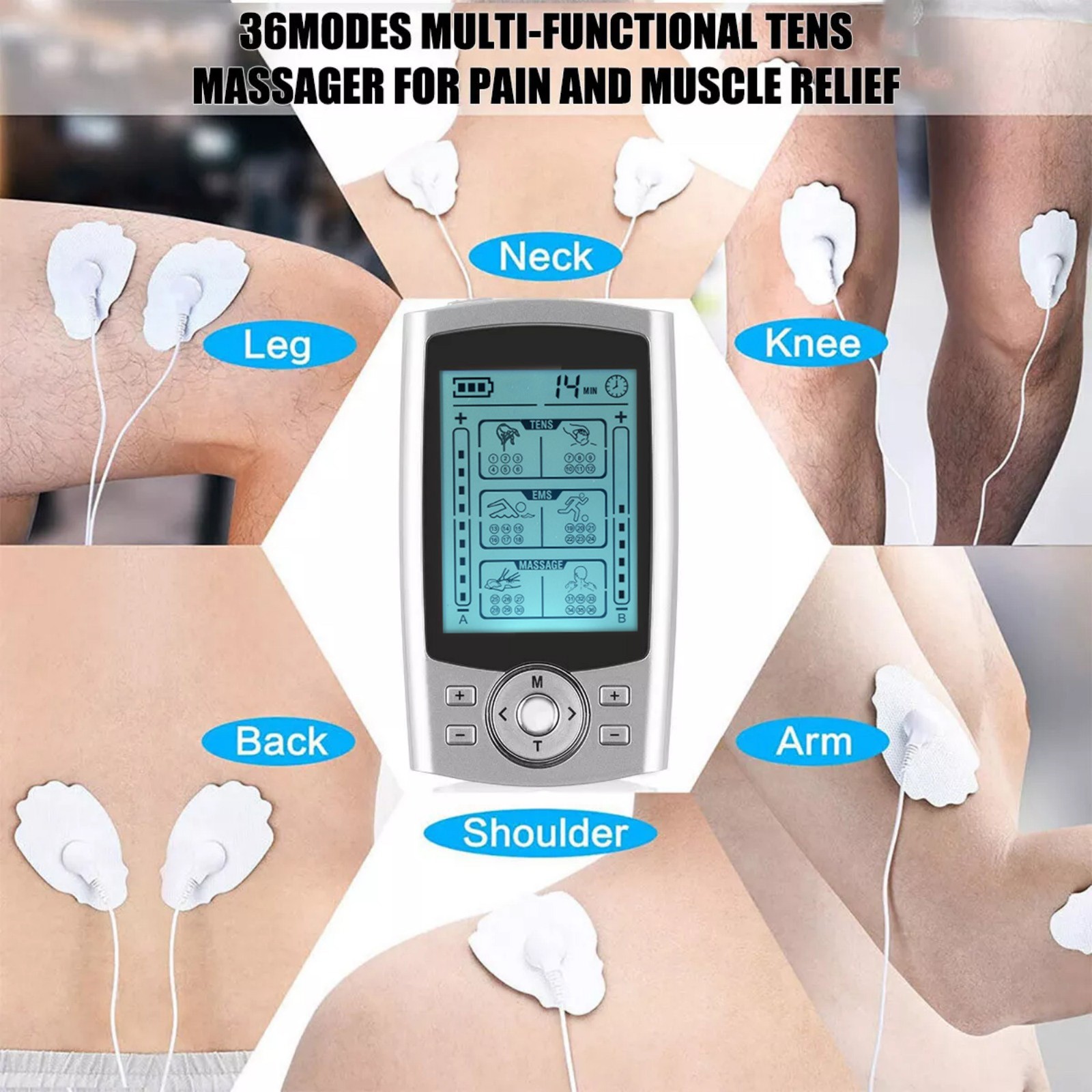 Multifunction Tens Unit Muscle Stimulator Machine Pulse Massager Device