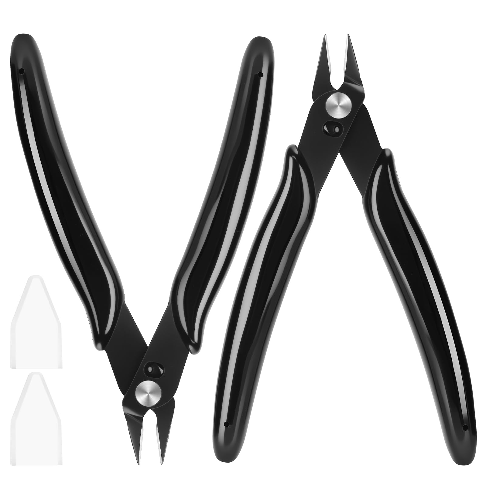 PamMittul 5 Inch Micro Wire Cutters, 2 Pack Precision Flush Cutters, Sharp Zip