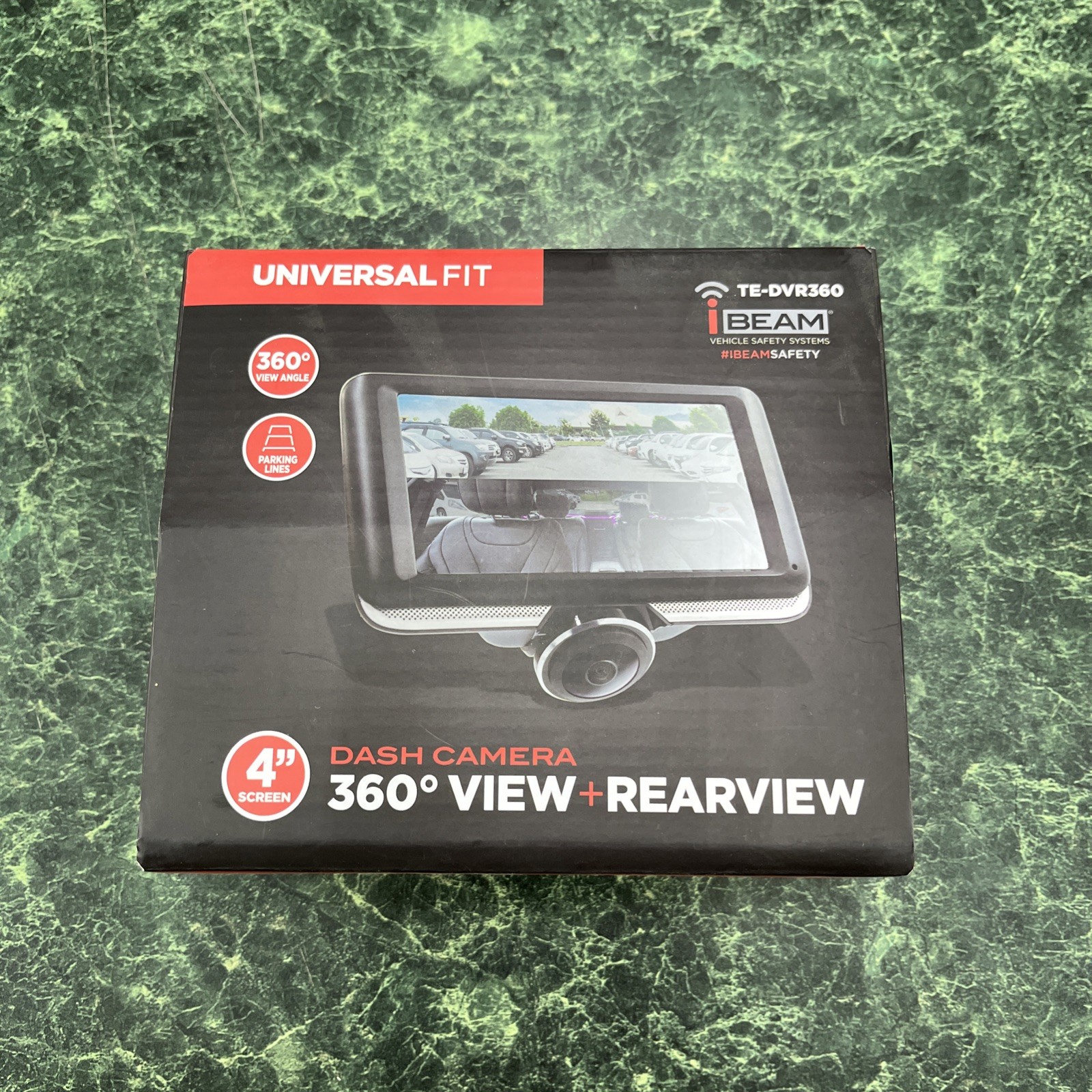 iBeam TE-DVR360 360° Interior Dash Camera With Rearview Camera Bundle