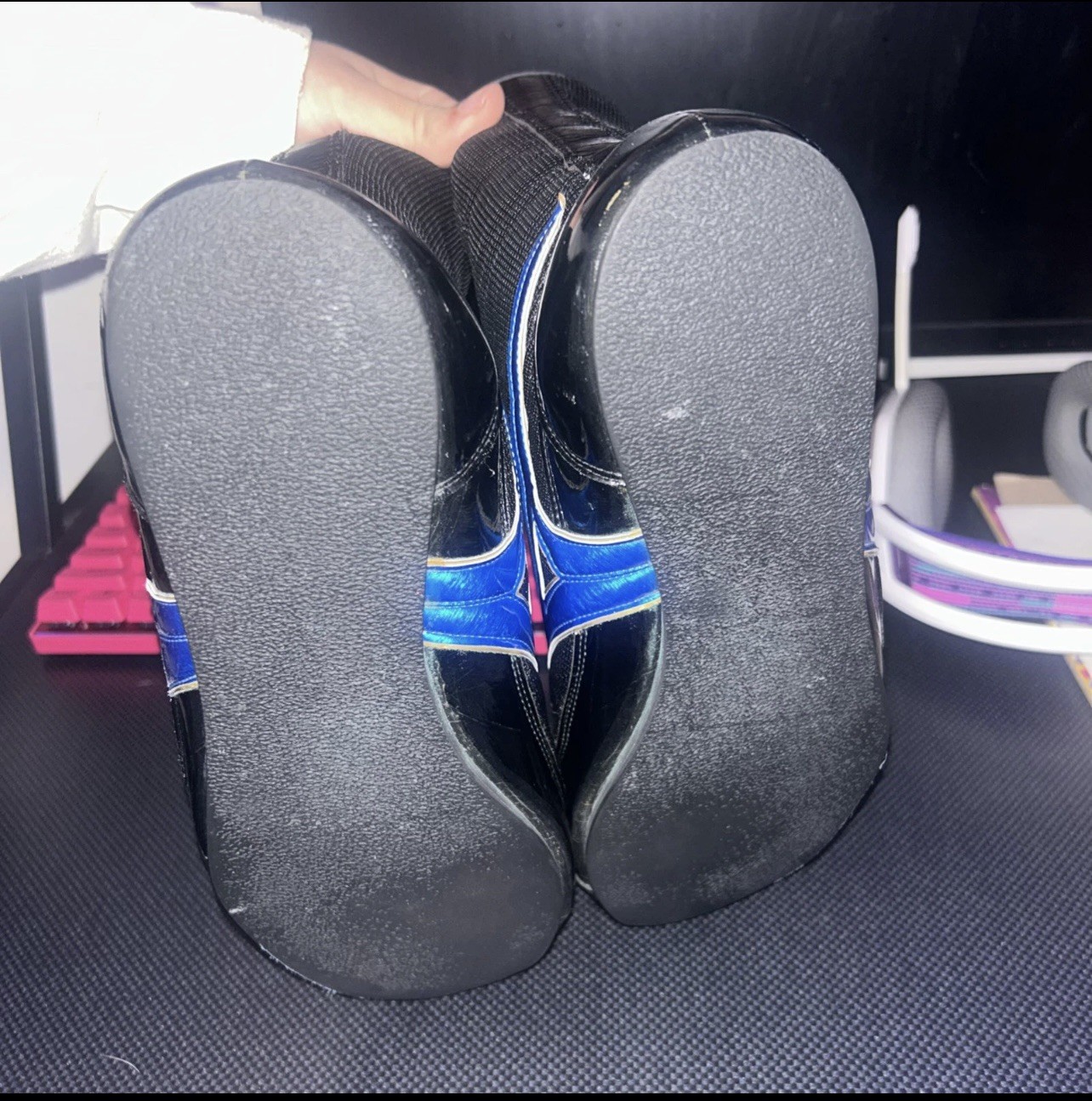 MIZUNO Boxing Shoes Black/Sky Blue Made in Japan