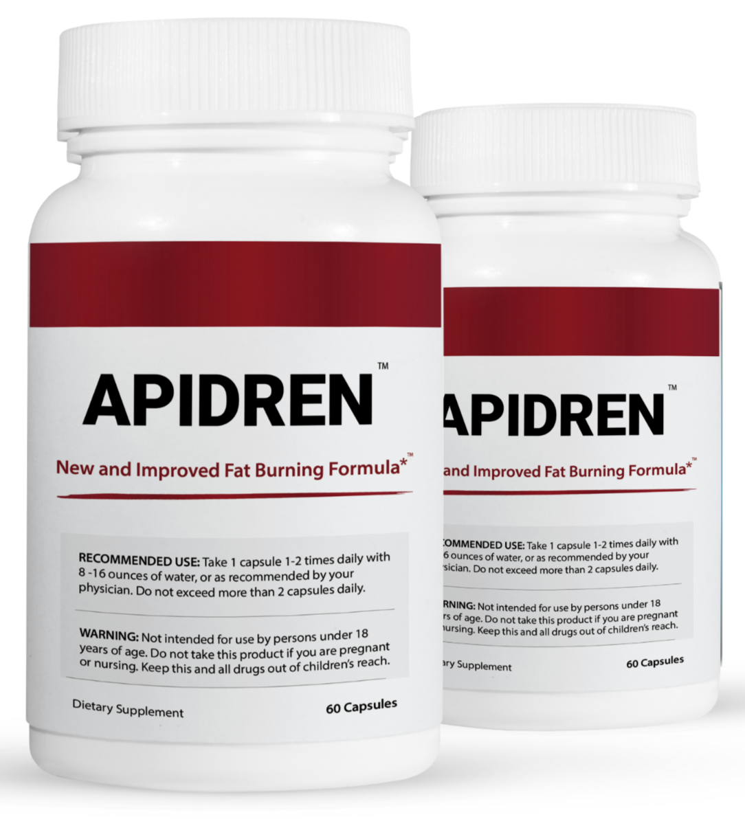 2 Pack Apidren, formula to help you burn fat-60 Capsules x2