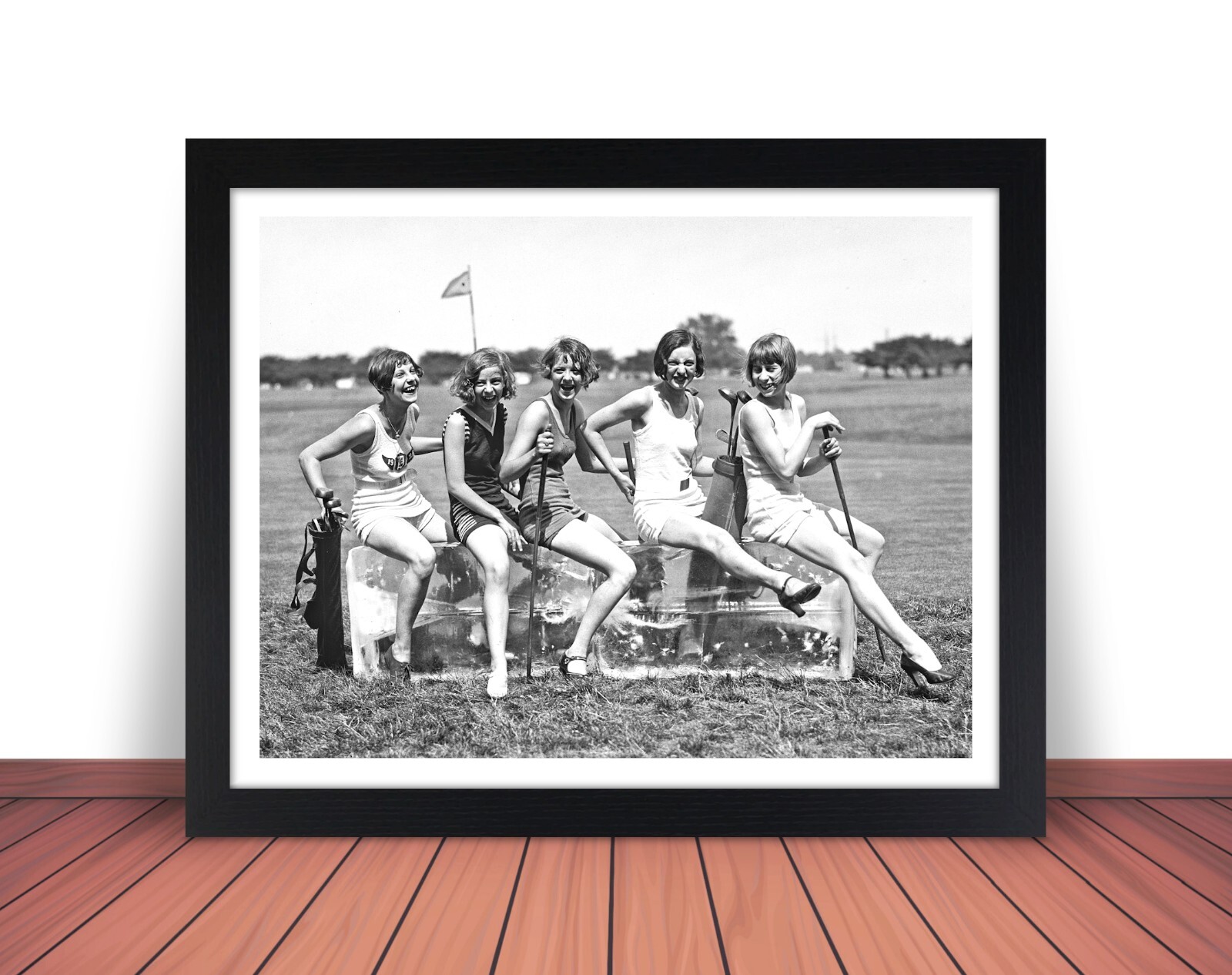 Framed "GOLF GIRLS" Golf Photo Vintage Ladies Golfing - 8x10 or 11x14 (W5)