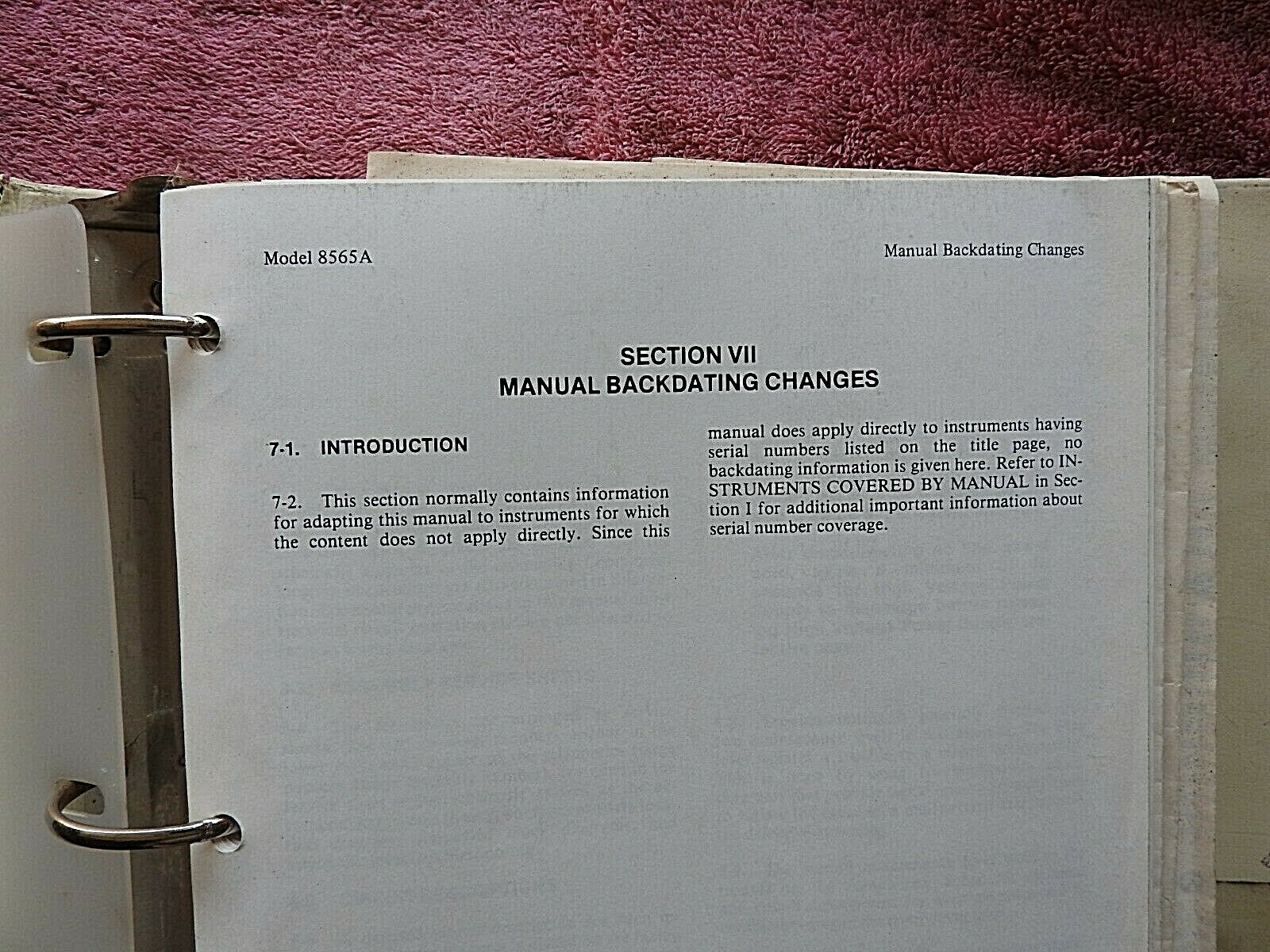 HEWLETT PACKARD HP 8765A SPECTRUM ANALYZER OPERATING & SERVICE MANUAL SET NICE