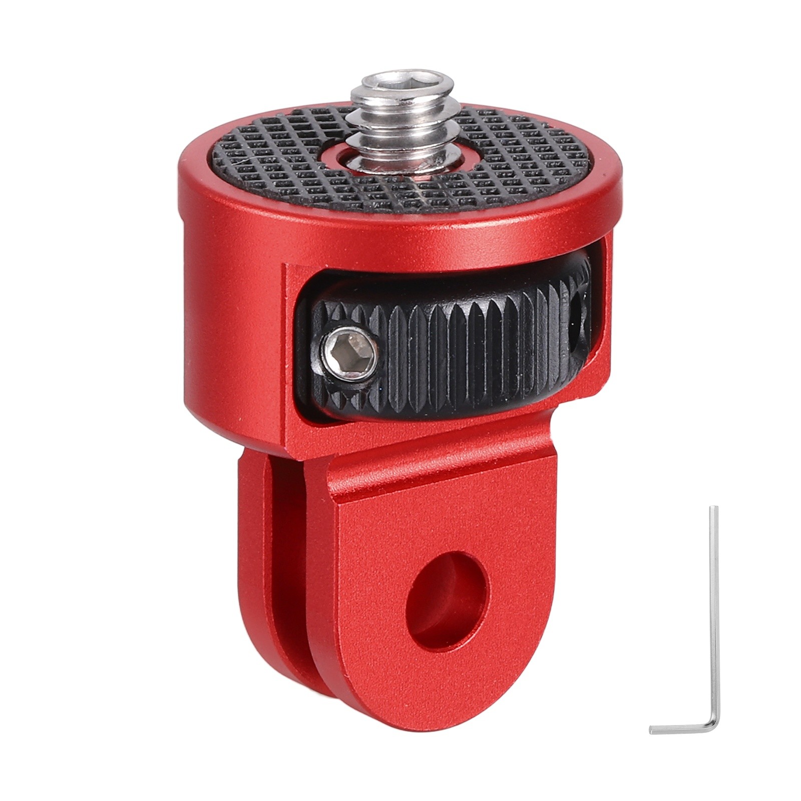 Aluminum Camera Tripod Mount Adapter 360° 1/4"-20 Screw Red-Black
