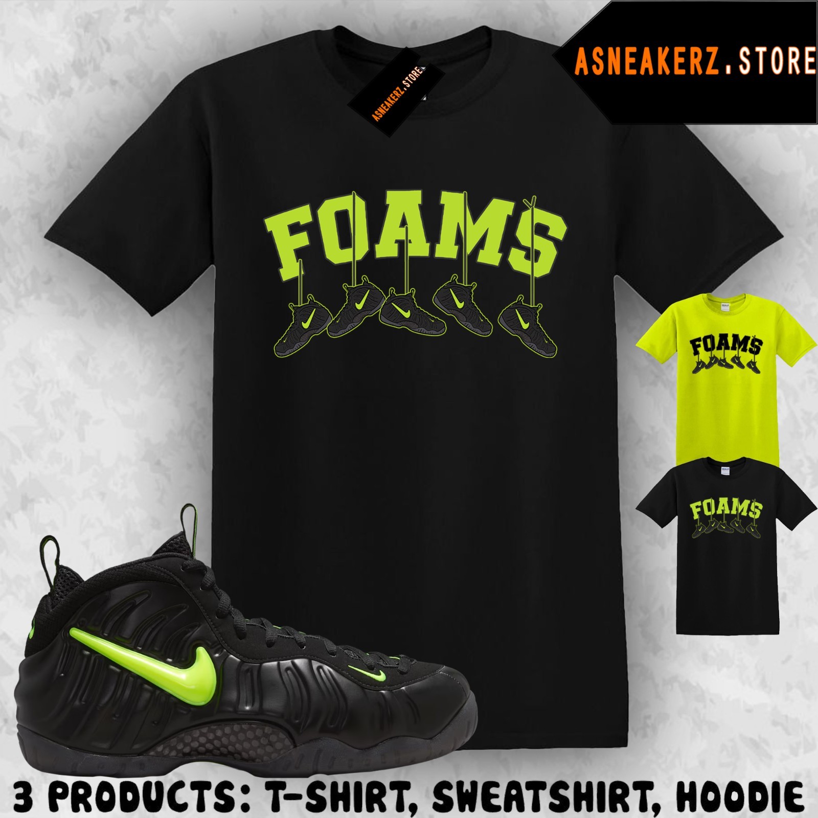 Shirt Matching Foamposite Pro Voltage 2026 To Match Sneaker Shoe Hanging T-Shirt