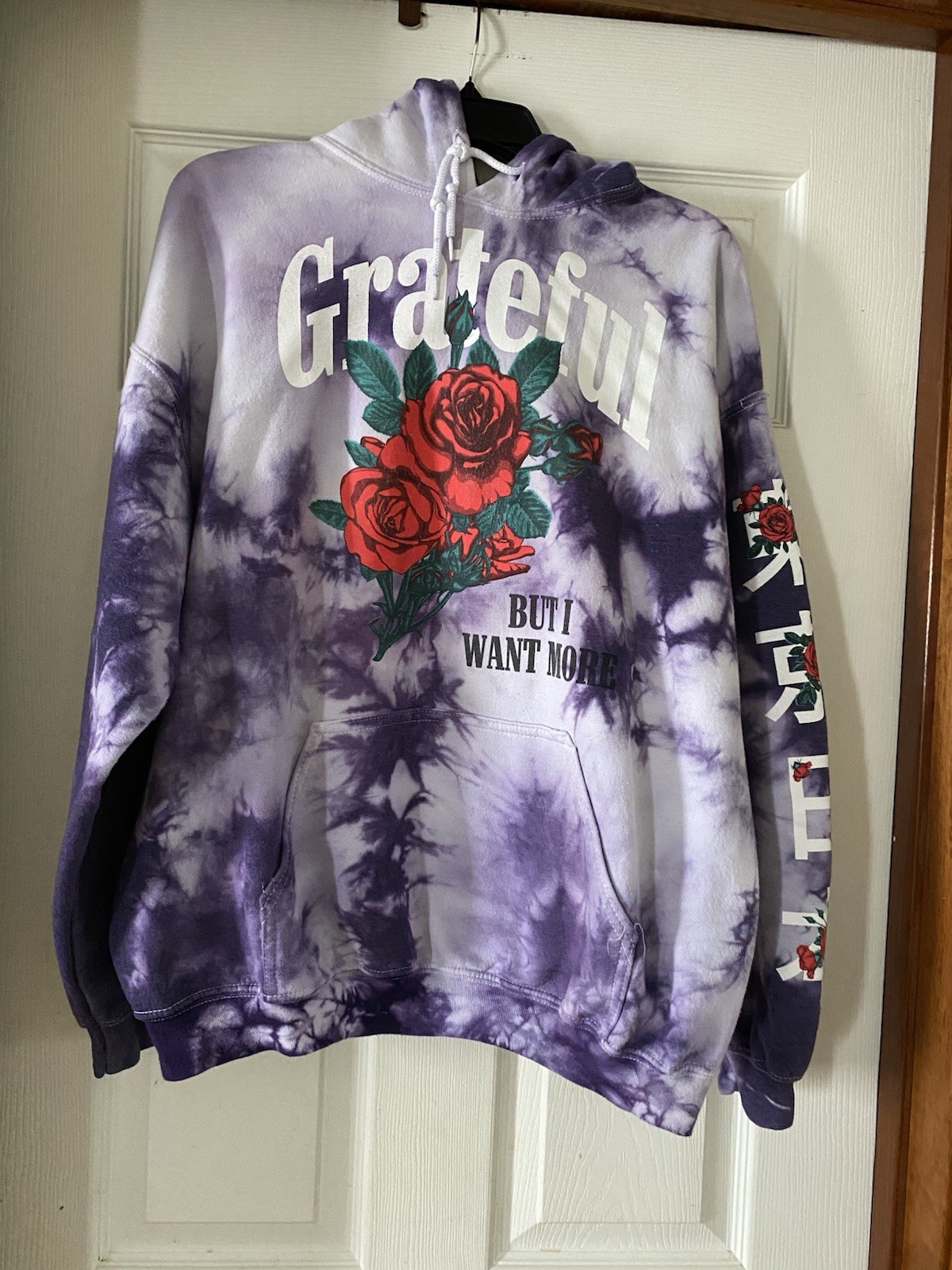 Grateful Dead Tie-Dye Hoodie Purple Rose Graphic But I Want More