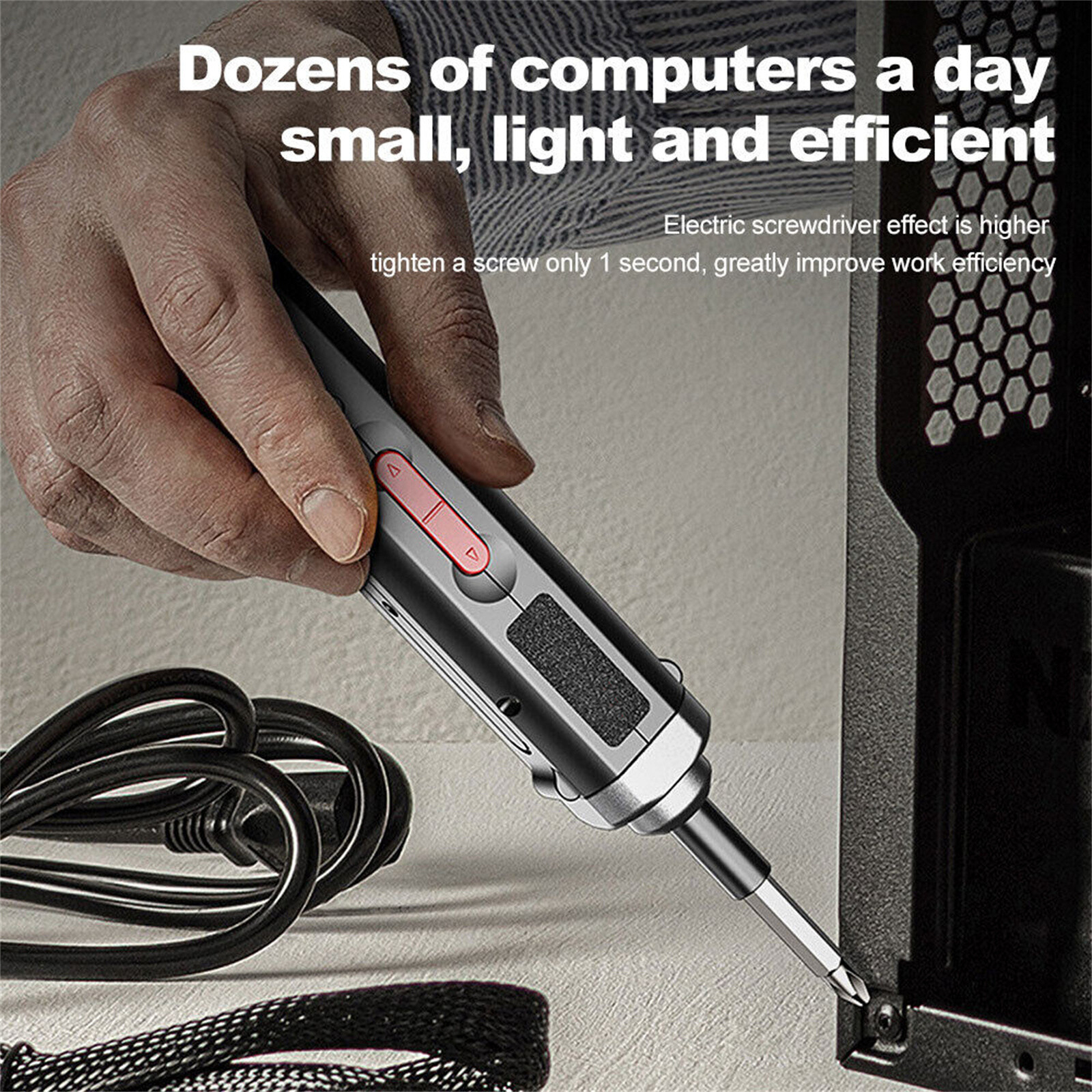 USB Rechargeable Mini Cordless Electric Screwdriver Drill Bits Power Tool Set
