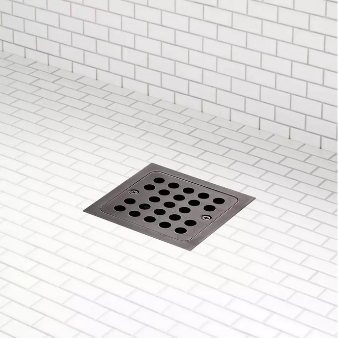 Signature Hardware Menlo Square Shower Drain - Gunmetal