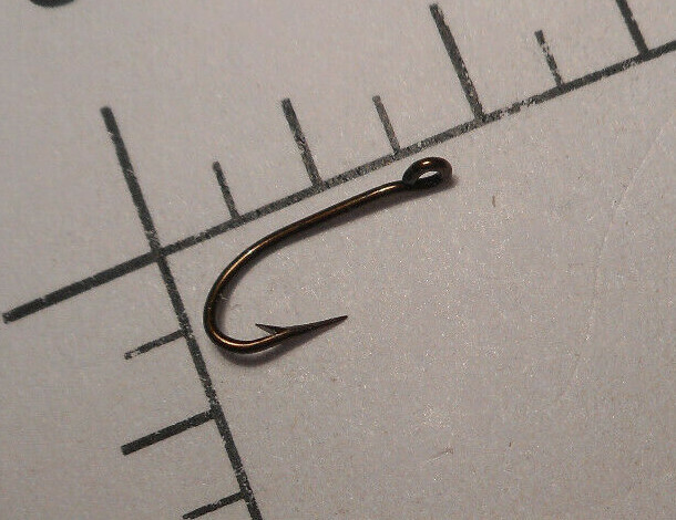 100 MUSTAD #16 FLY TYING Kendal KIRBY HOOKS RINGED BRONZED SHORT 4X STRONG 4218