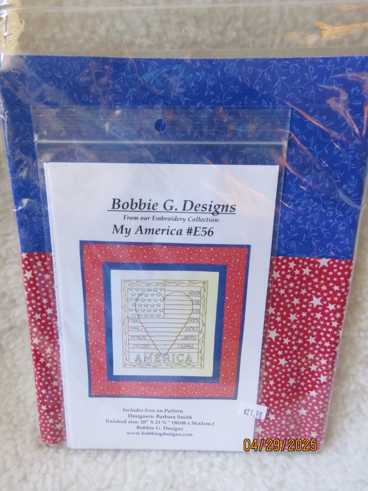 Bobbie G. Designs Embroidery Collection MY AMERICA E56