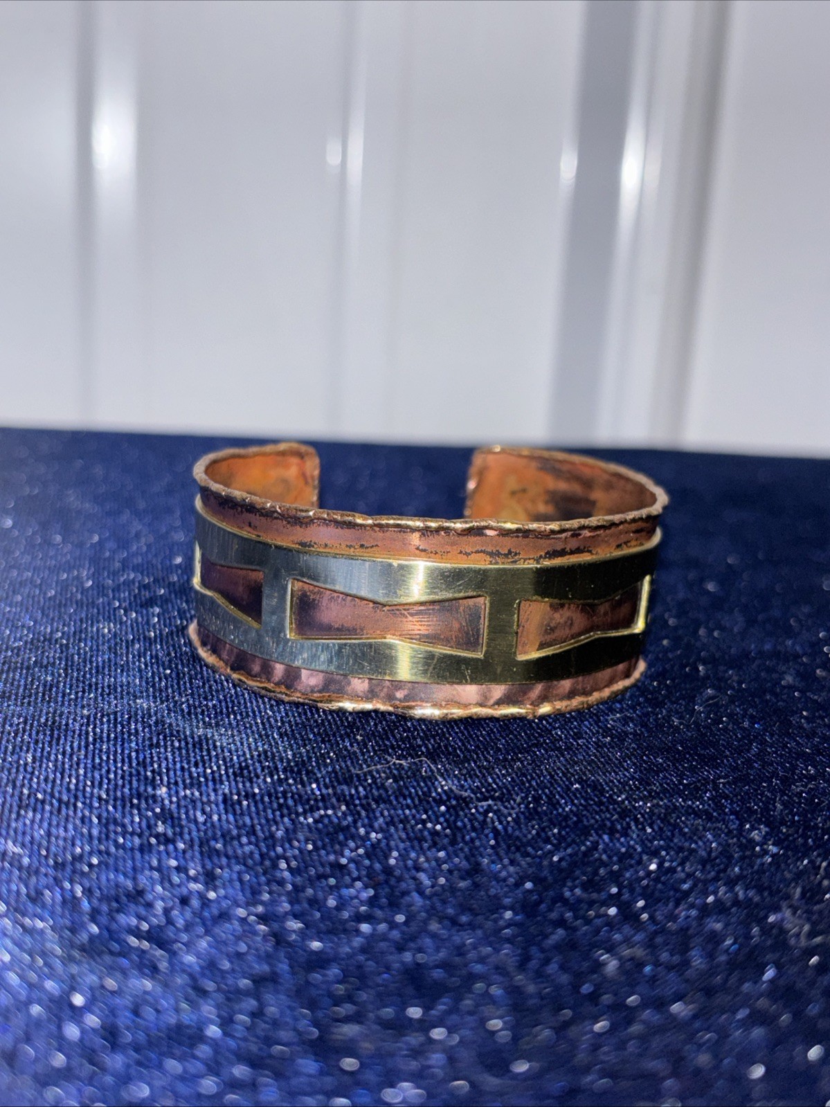 Brass And Copper Artisan Cuff Adjustable