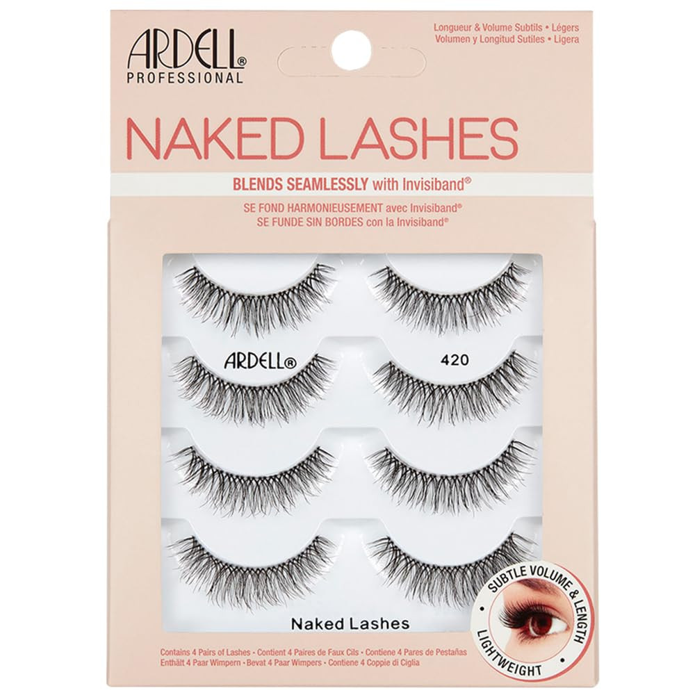 Naked Lashes 420 Multipack, Lightweight Natural Look, Invisiband for Comfort, Pe