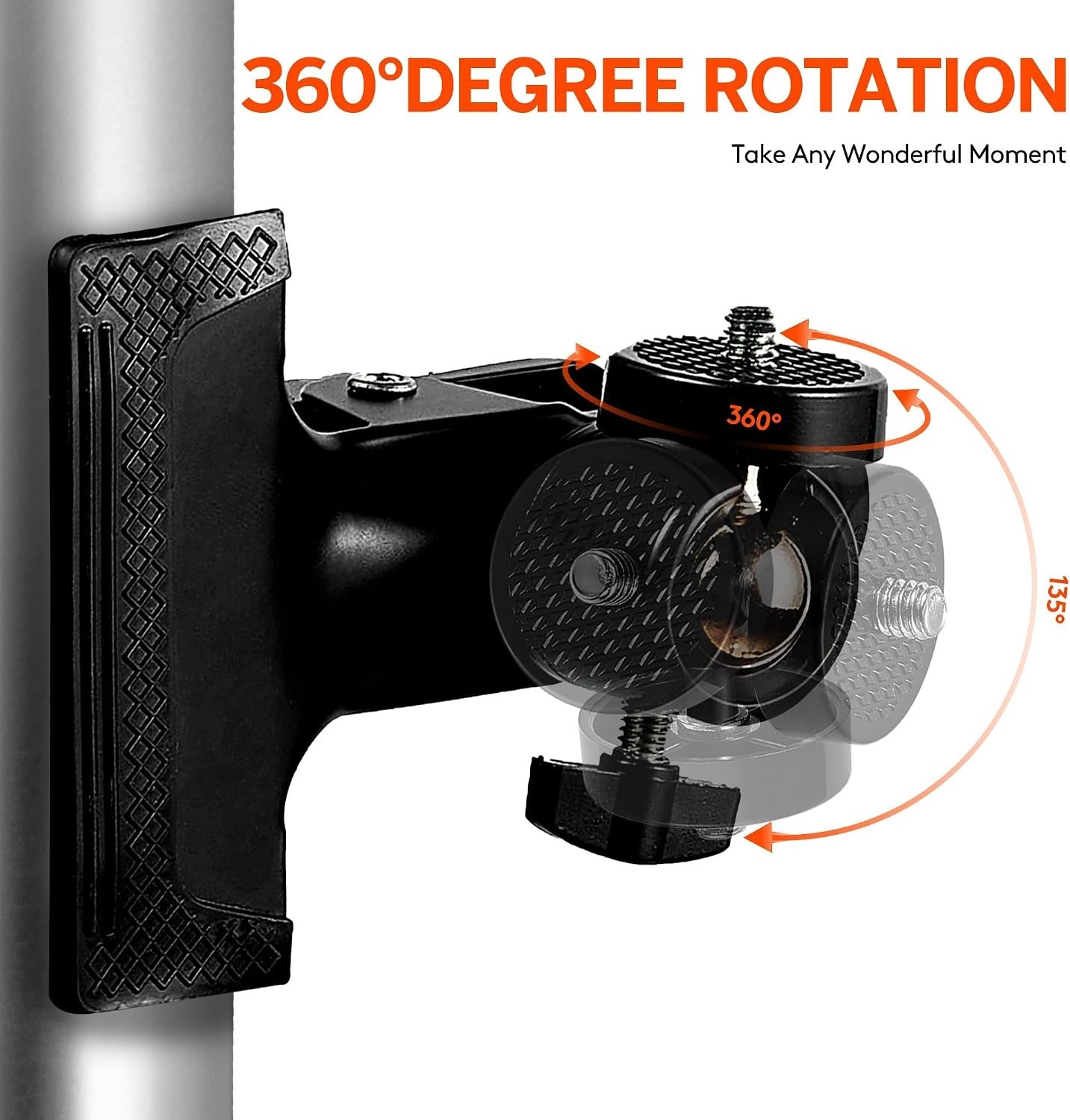 Trail Camera Clip Mount, 2 Pack Tracking Camera Bracket, 360 Rotatable Interface