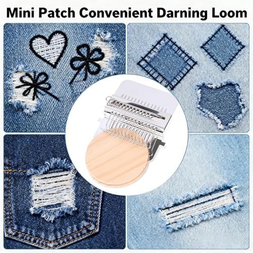 Knit Patch Loom Kit, Darning Loom Machine Type Mini Mending Tool, 12 Hooks