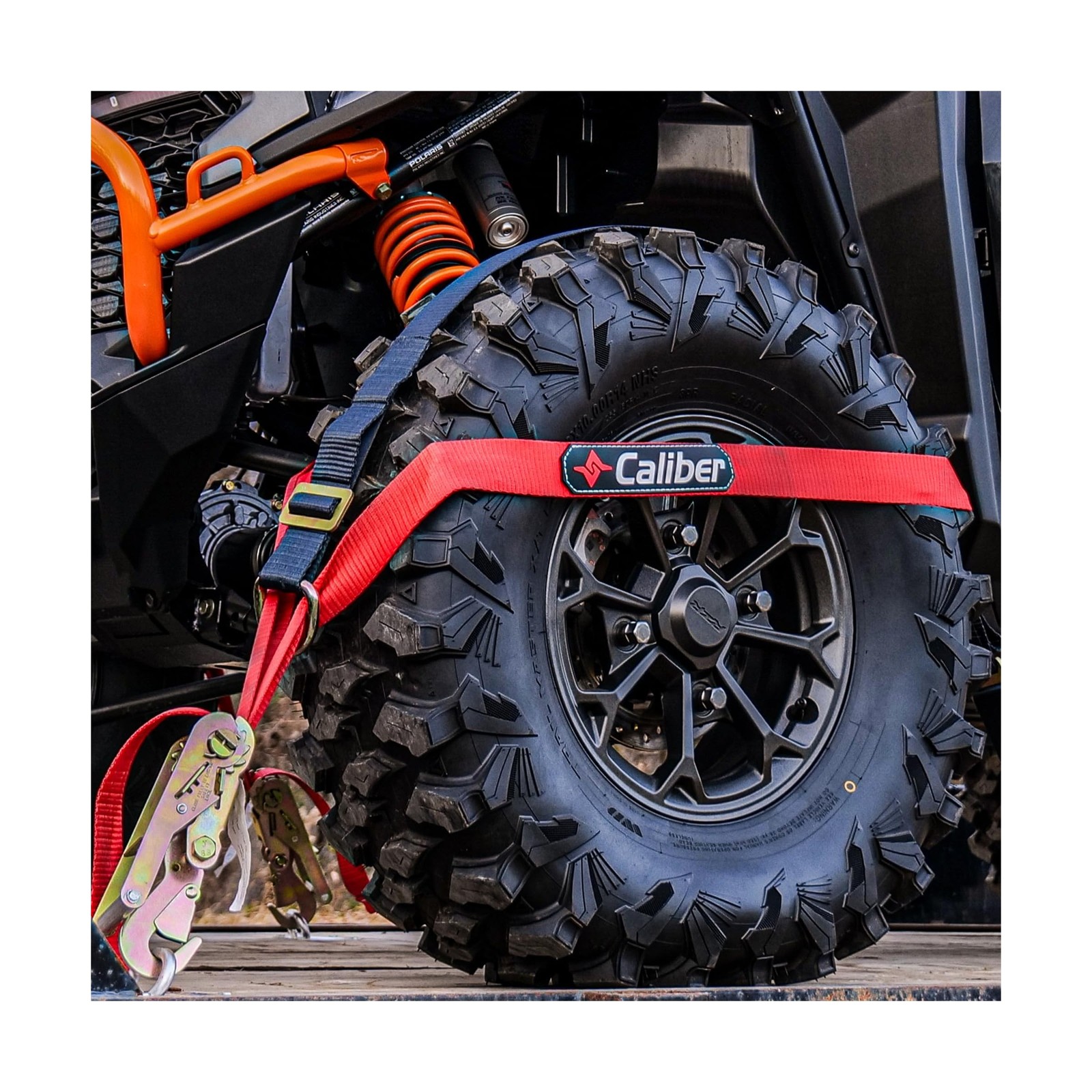 Caliber Trailblazer ORV Heavy-Duty Tie Down Straps, 2-Way Tension Around Tire...