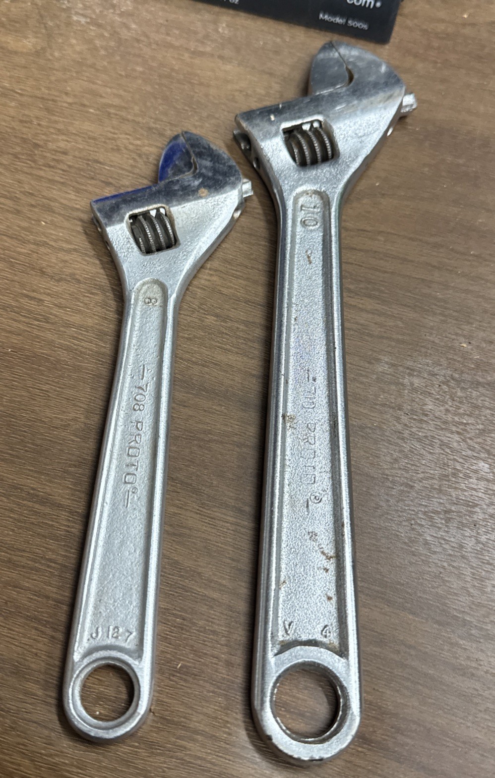 Stanley PROTO 8" & 10" Adjustable Wrench 708  710 Made in USA Chrome