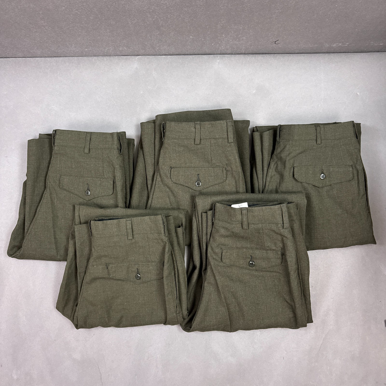 Vintage US Military Pants Mens Green 80s Bulk Lot of 5 Sizes 29-30 Wool Tropical