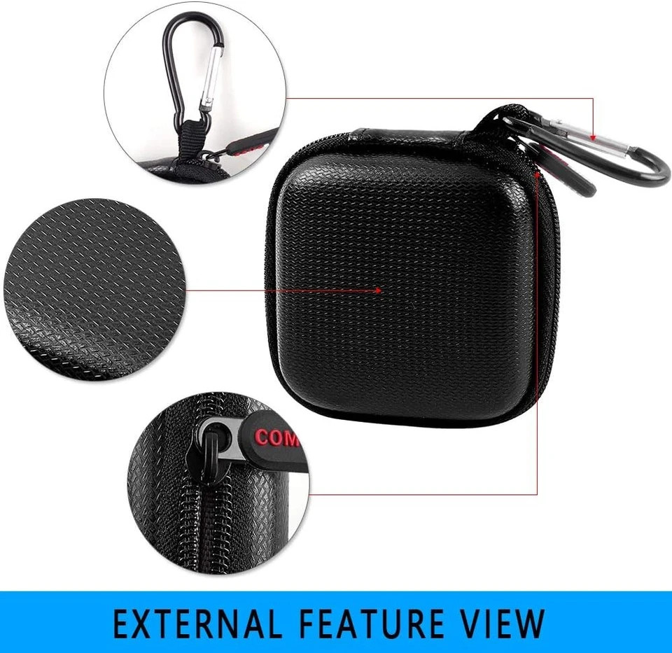 Portable Hard Case For Square Card Reader With Carabiner And Accessory Pocket