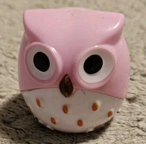 Owl Pencil Sharpener 2 Inches Tall Pink