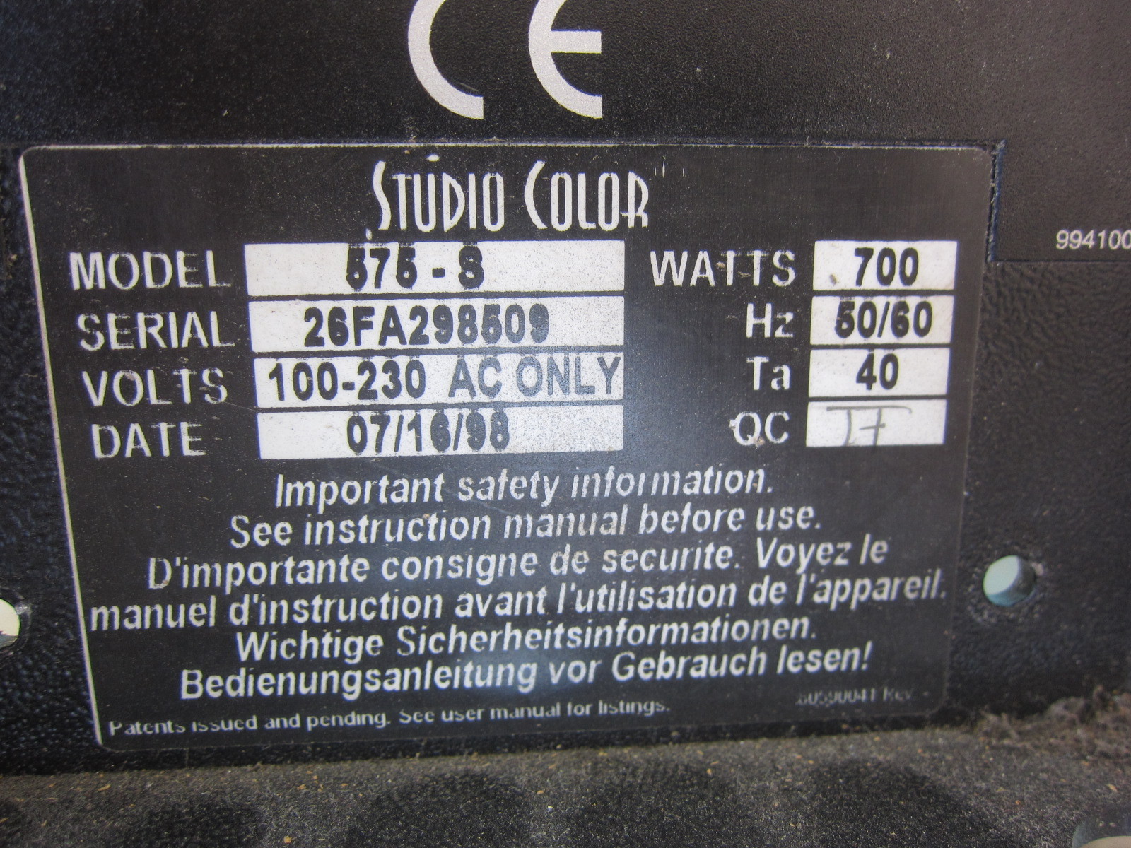 Studio Spot 575 9913 330015B00 Reflector, Used