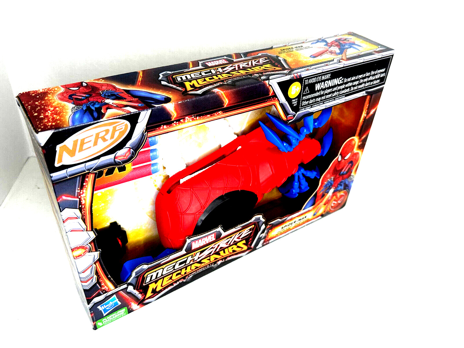 NERF Marvel Mech Strike Mechasaur Spider-Man Arachno Blaster with Darts NEW