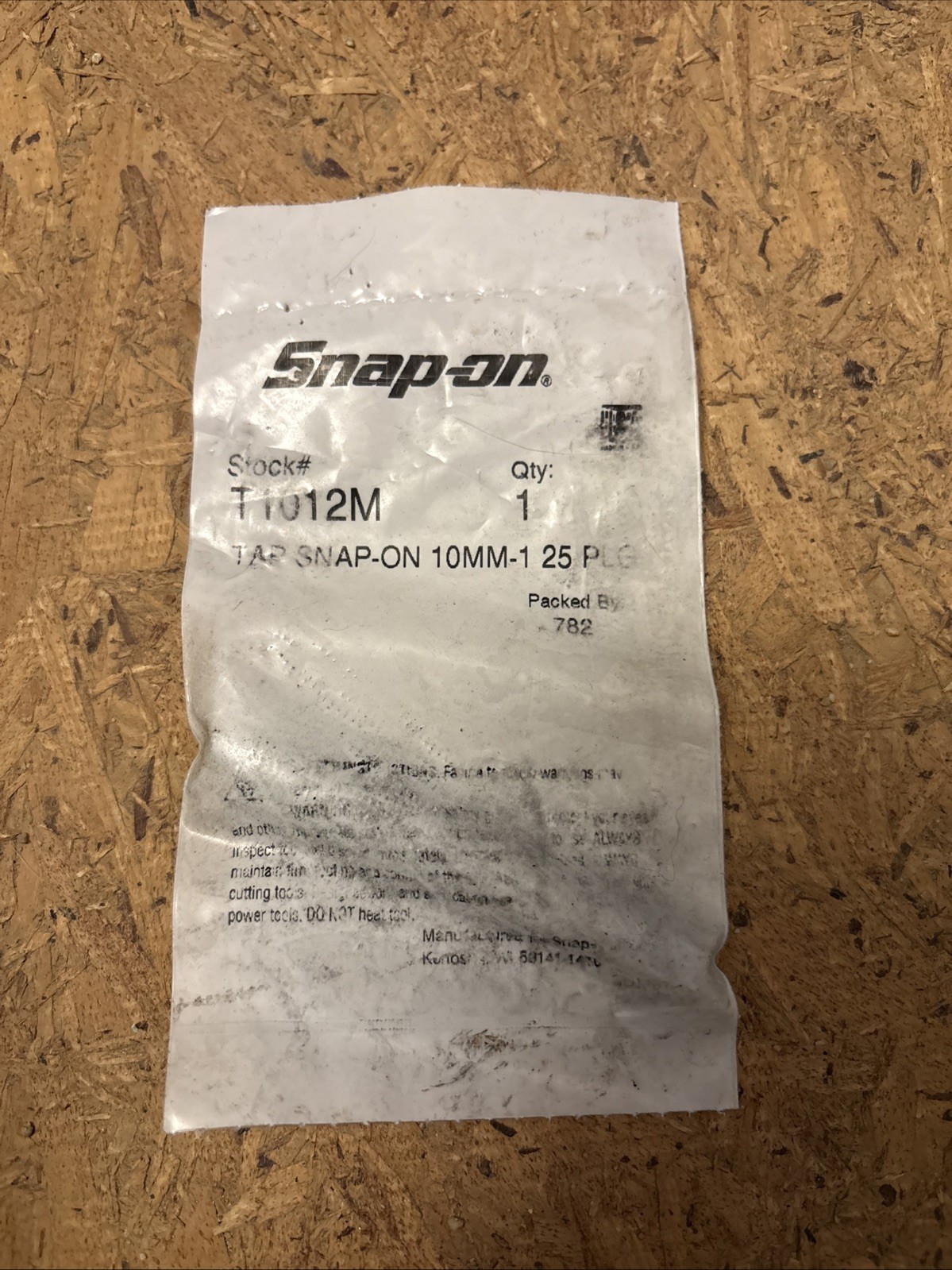 SNAP-ON TAP  T1012M NEW OLD STOCK 10MM - 1.25