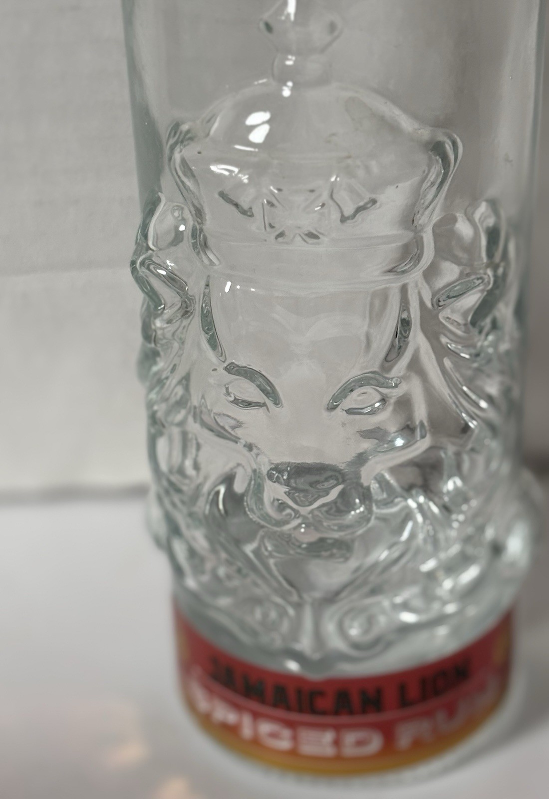 JAMAICAN LION Spiced Rum EMBOSSED 750 ml. Bottle EMPTY￼