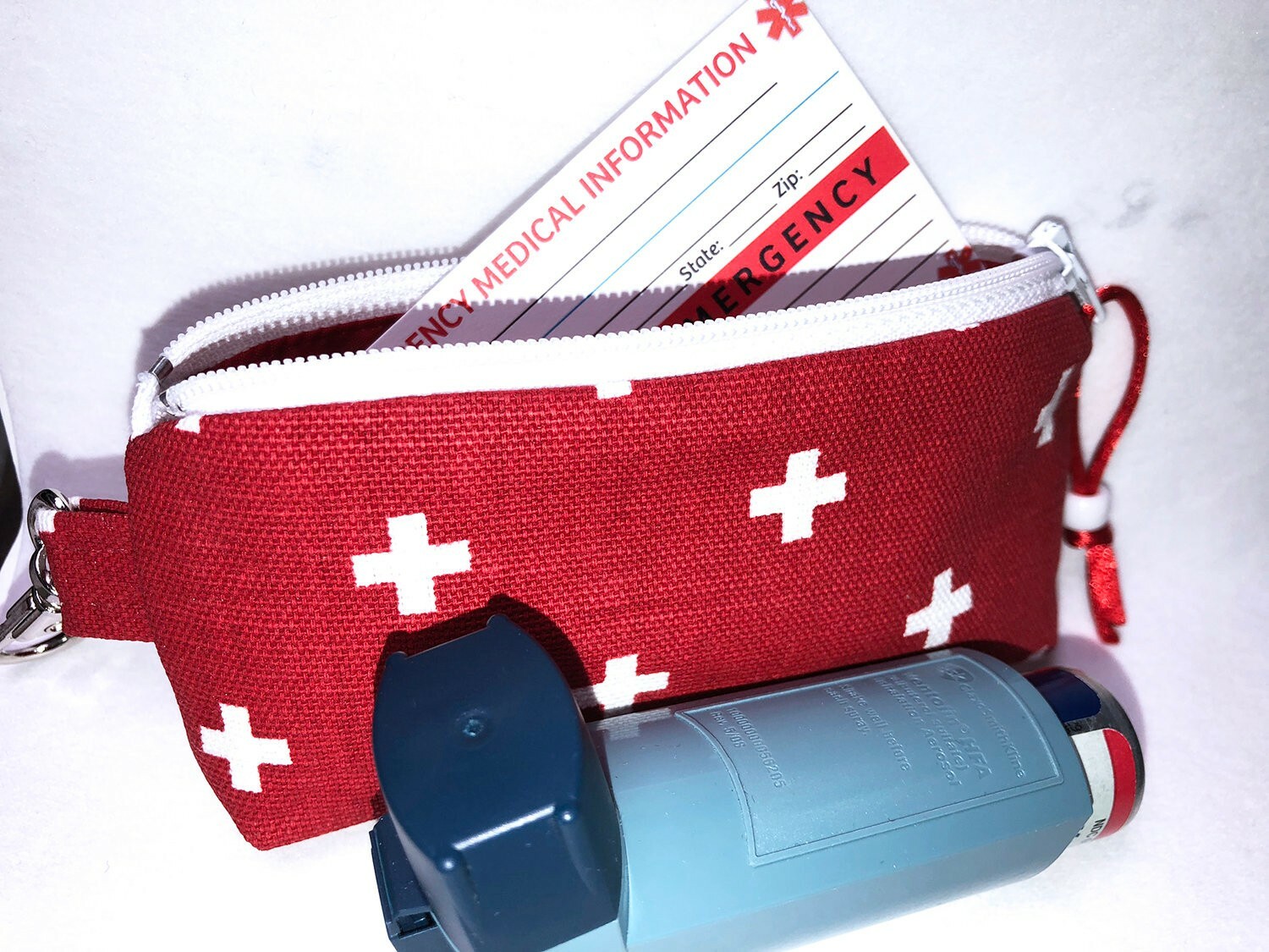 Asthma Inhaler Case Holder, Clip-on Inhaler Zipper Pouch, Rescue Puffer Carrier