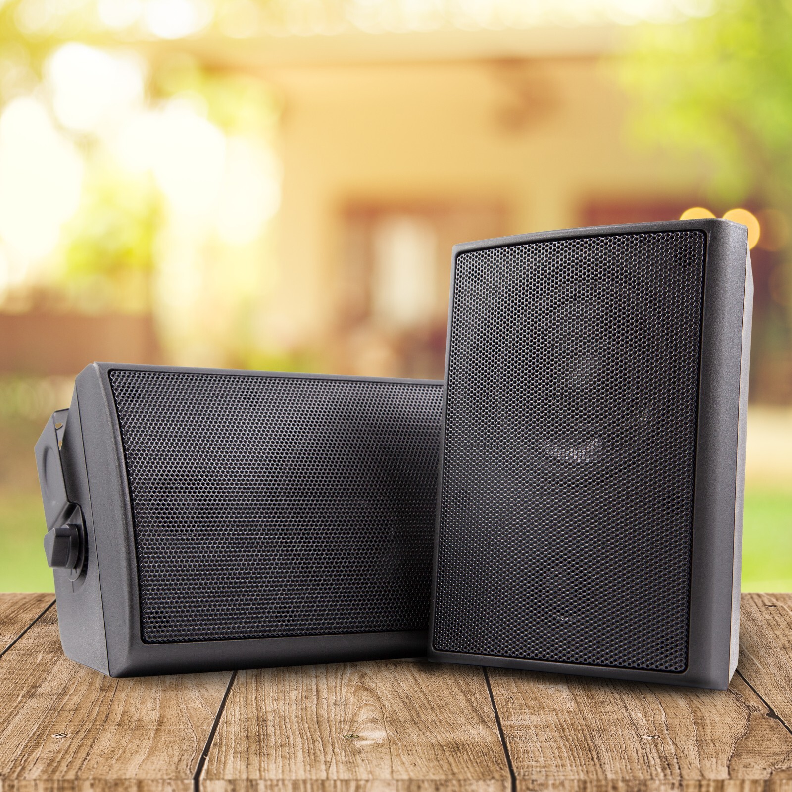 Pair EMB 4.0" 400W 2-Way Outdoor Indoor Speakers w/ Swivel - All Weather / Black