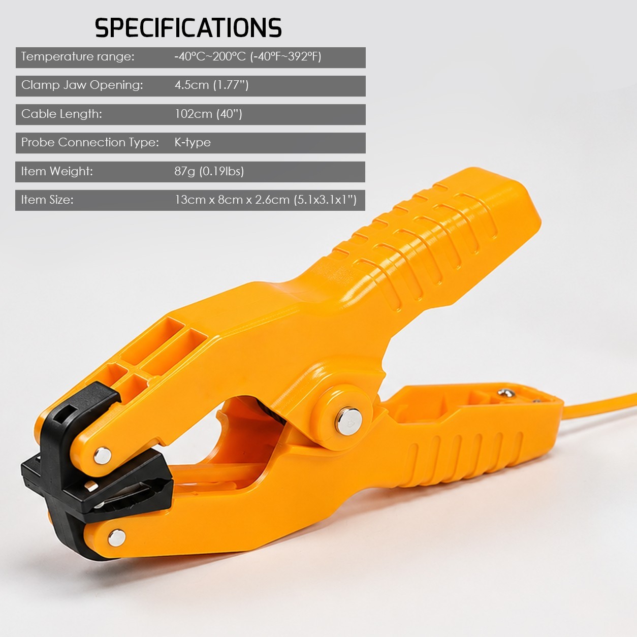 ILTH-Clamp 2pcs KType Thermocouple Temperature Clamp Probe for Pipe Thermometer