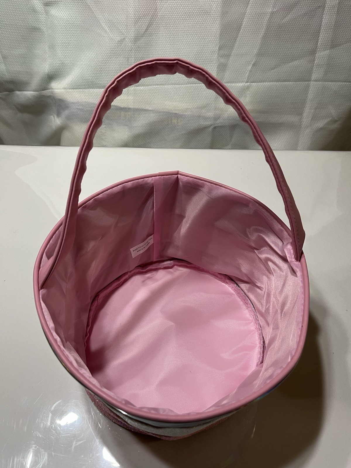 Iridescent Pink, Silver Easter Basket Versatile Fabric Y-1724