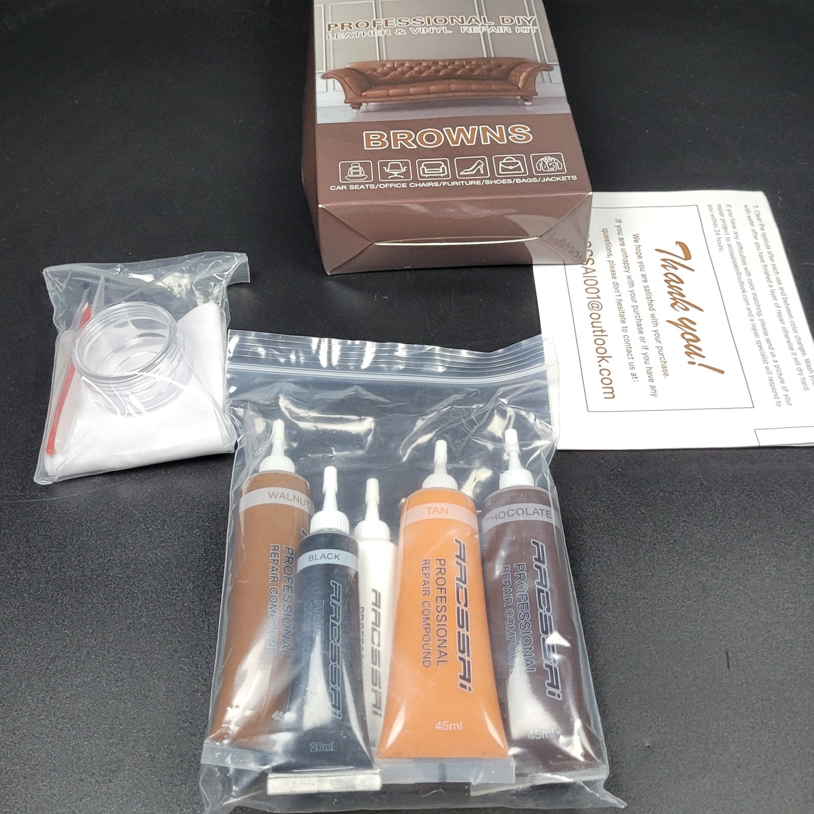 Brown Leather Repair Kit for Furniture, Leather Couch Repair Kit for Sofa, Jacke