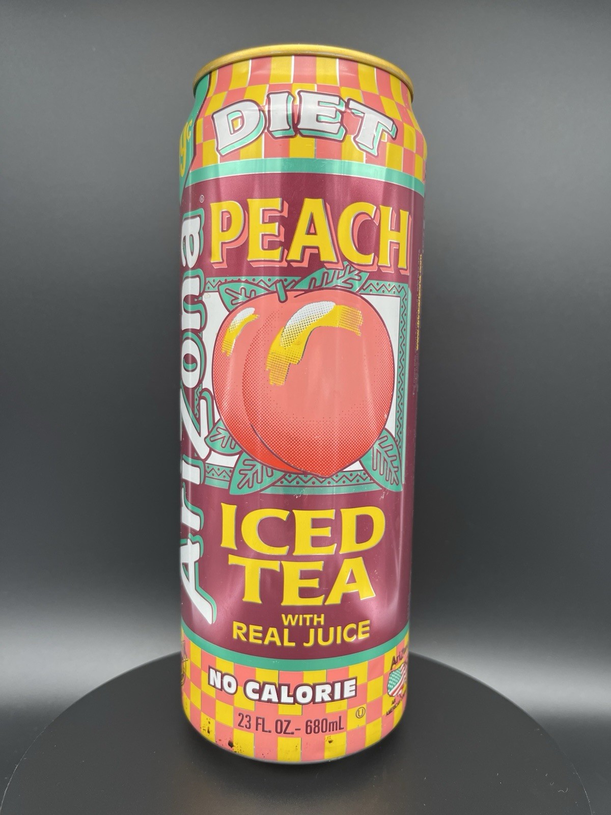 AriZona Iced Tea Diet Peach Tea Vintage Can Collectible Empty *DISCONTINUED*