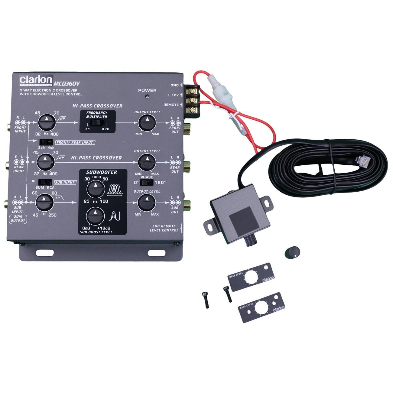 Clarion MCD360V 3-Way 6 Channel RCA Inputs Electronic Crossover with Black