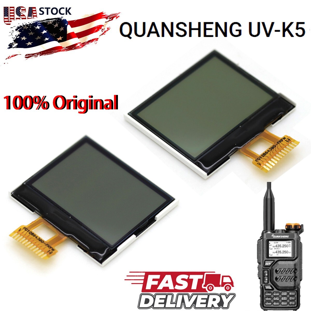 OEM LCD Screen Glass Panel Replacement For Quansheng UV-K6 UV-K5 Radio NEW USA