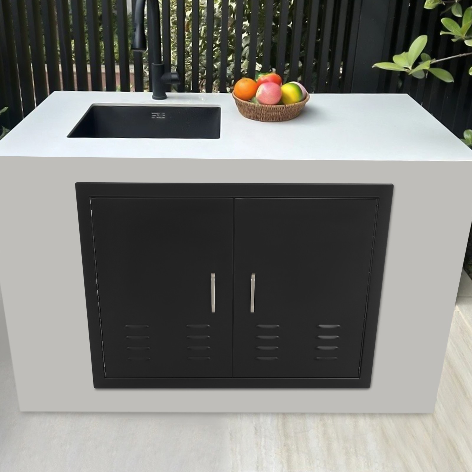 Double Door for Kitchen Pantry Storage Cabinet Cupboard Door Steel 76*53cm