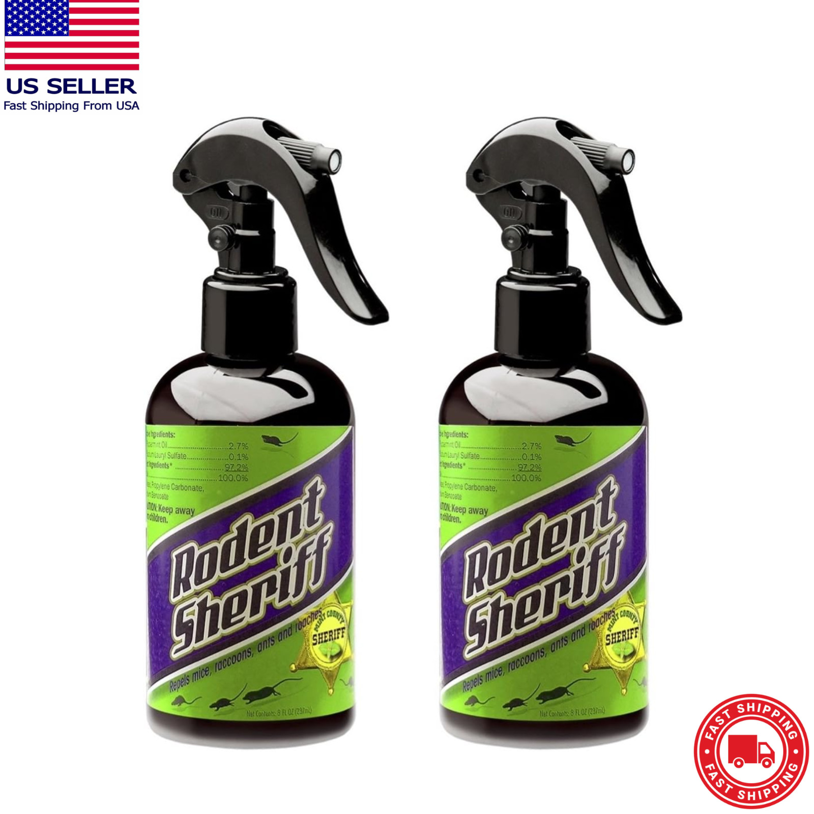 New Peppermint Oil Repellent, Fast Acting Pest Control Spray, Repels Mice, 2 psc
