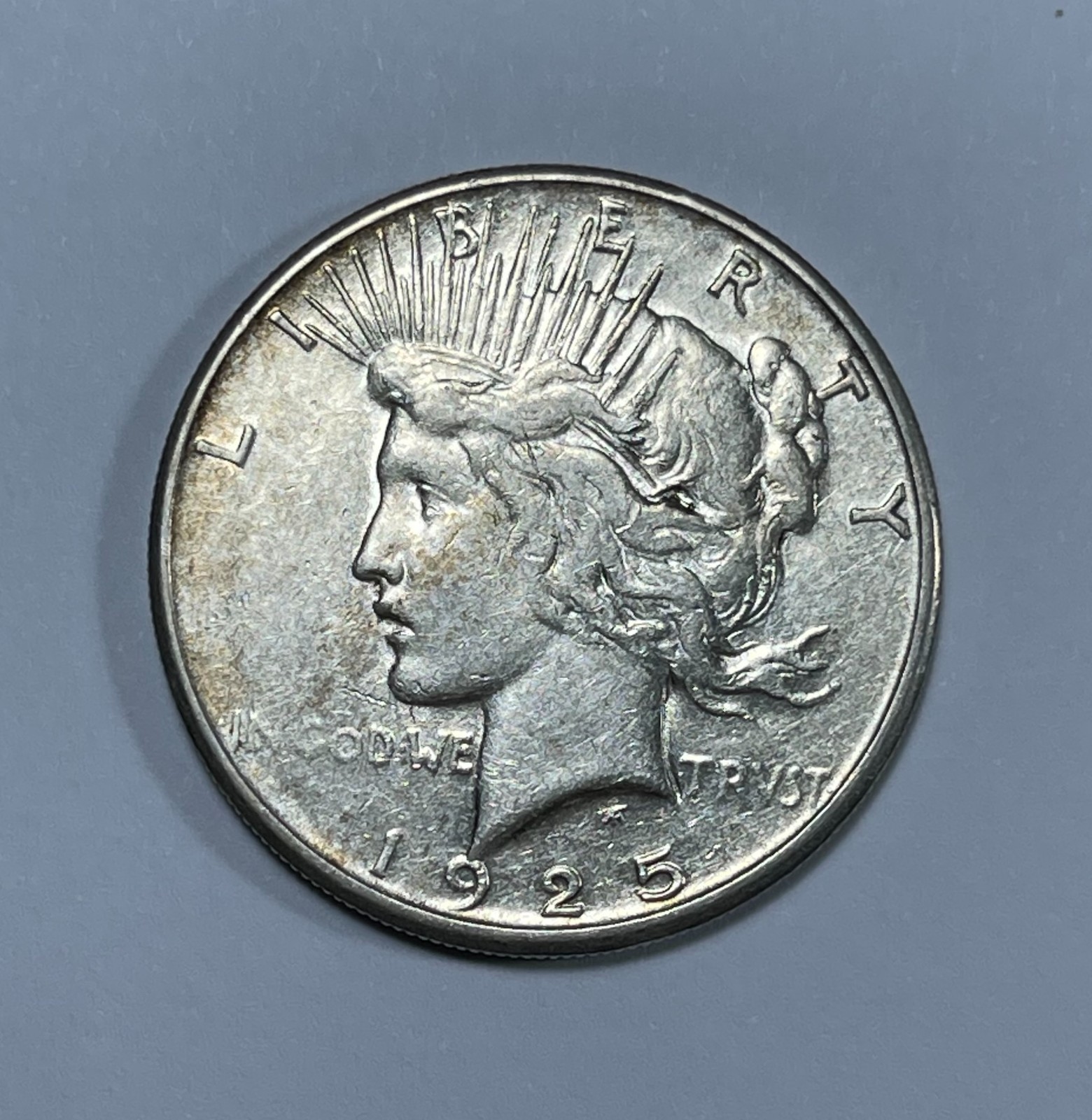 1925-S Peace dollar (#21959) AU Luster lite cleaning