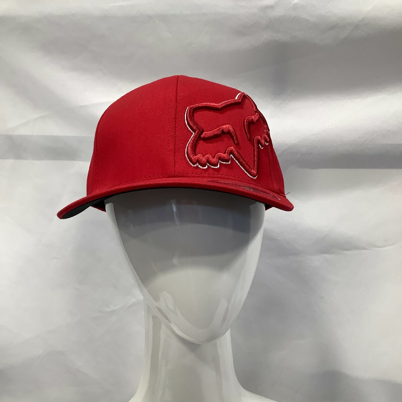 Fox Unisex Adult Front Puff Embroidery Episcope Flexfit Red Hat Size S/M