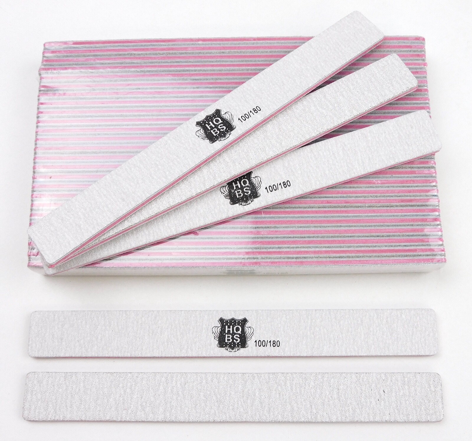 25PCS GREY SQUARE NAIL SANDING FILES GRITS 100/180