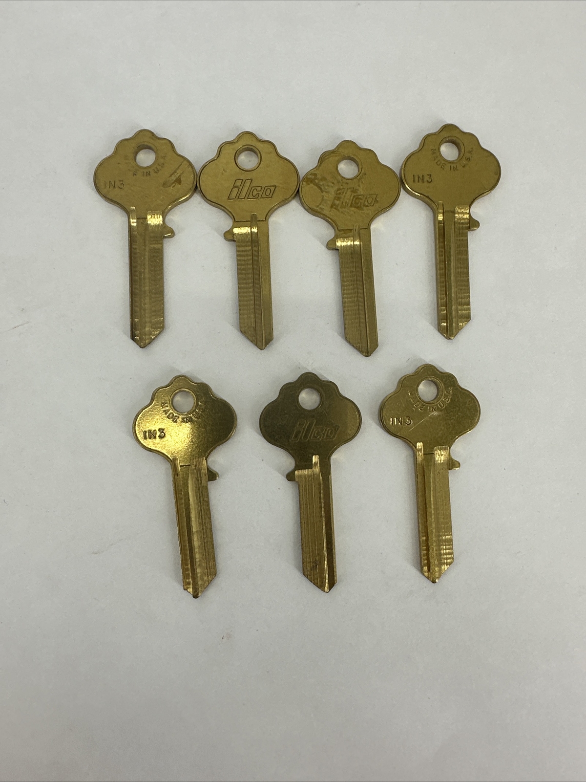 NEW UNCUT LOT OF 7 ILCO X1054K IN3 Key Blanks