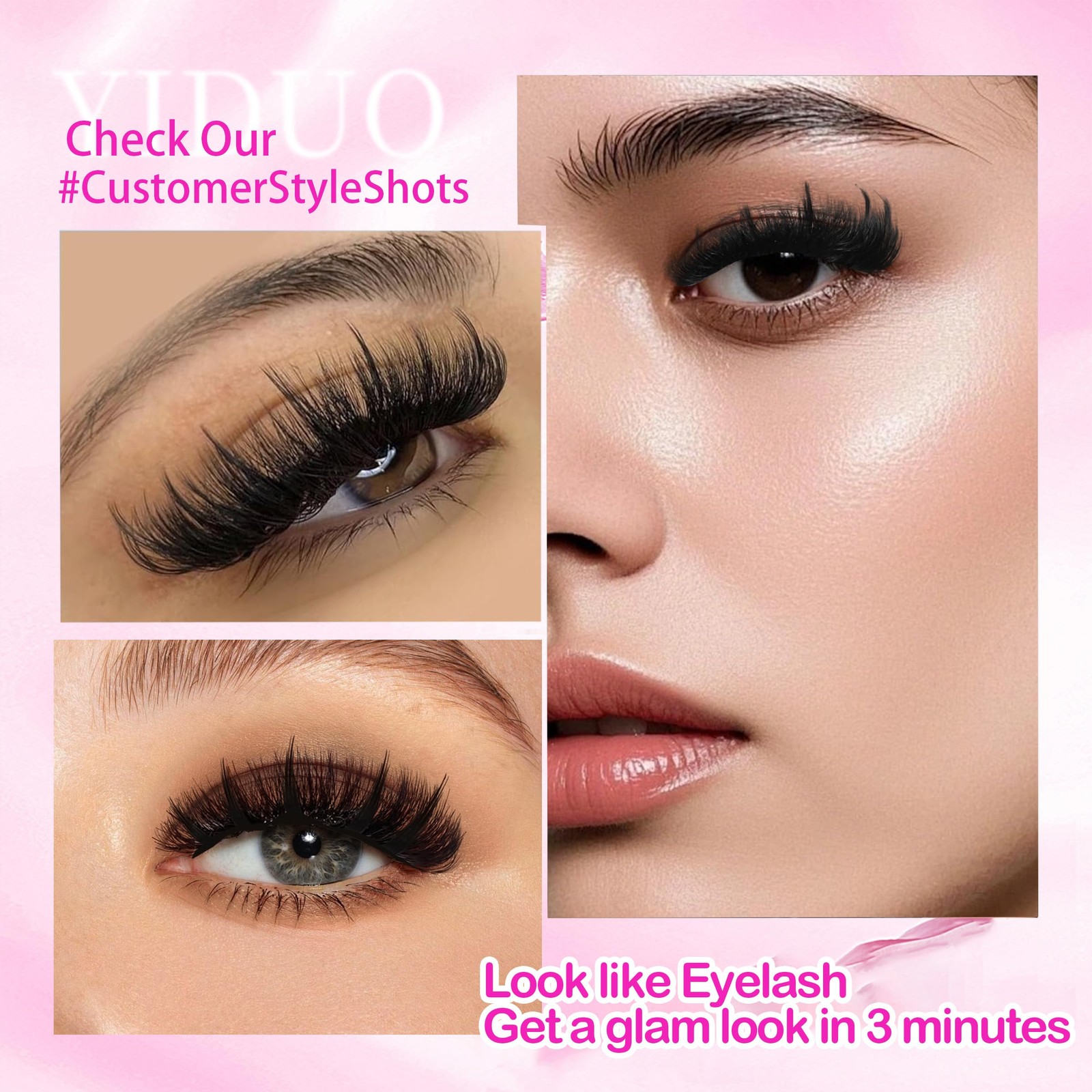Lashes Clusters Kit Bottom Lashes with Spikes 100D Cluster Eyelash Extensions...